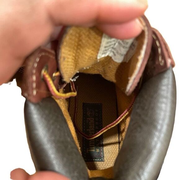 Timberland Womens Premium 6” Waterproof Boots 7.5 Burgundy Bloquette Lace Up - Picture 3 of 7